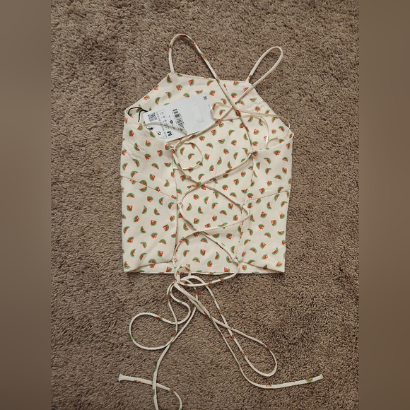 NWT ZARA 🍉 halter back crop top ❤️ 💙 💜 - Picture 4 of 6